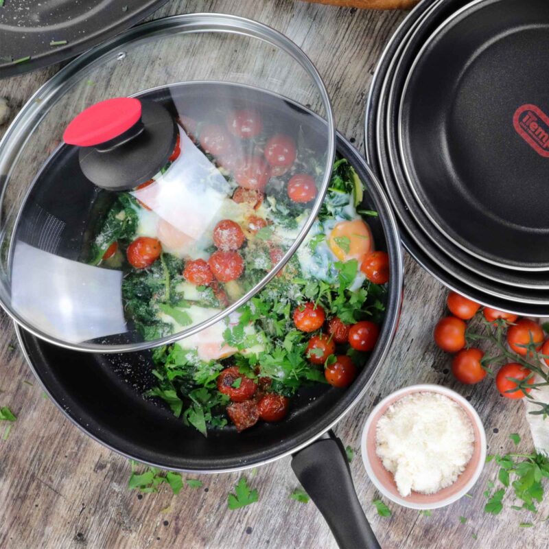 Equamo 28cm Kilauea Braiser Pan with Lid - Steel-Enameled Nonstick iTemp Technology - Image 2