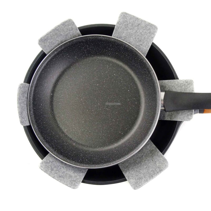 equamo 3-Piece Felt Pan Protectors – Cookware Saver Set - Image 2