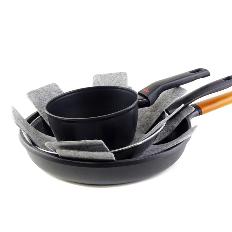 equamo 3-Piece Felt Pan Protectors – Cookware Saver Set - Image 3