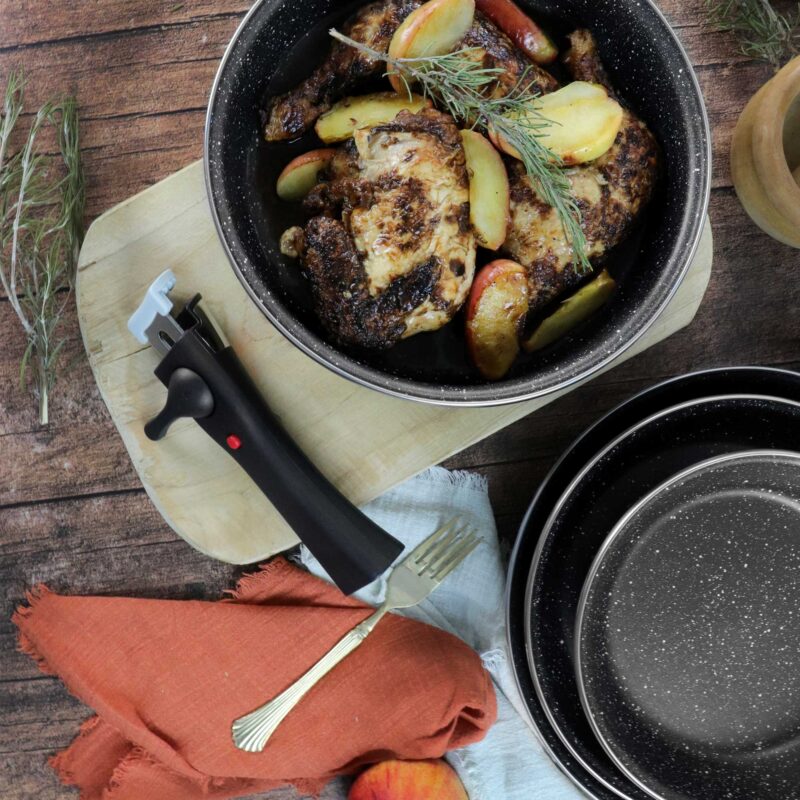 Equamo Click&Space Space-Saving Pan/Pot Set with Removable Handle - Image 2