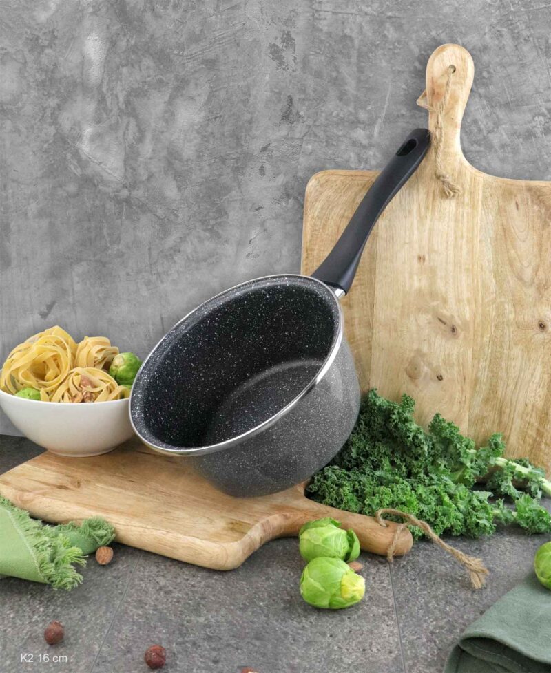 equamo 14cm Enamel Steel Saucepan – 1L Non-Stick - Image 2